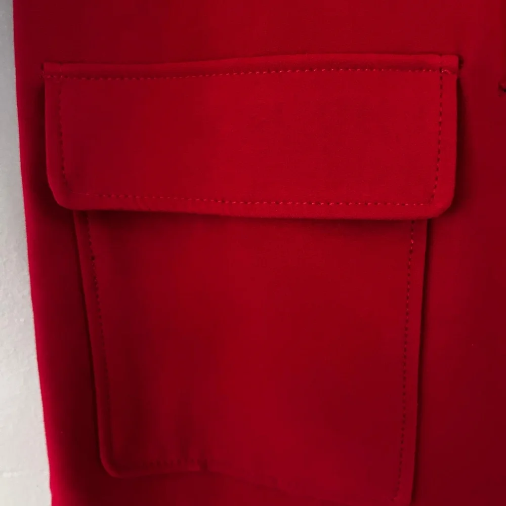 Worthington Red Pea Coat with Black Buttons - Picture 7 of 11